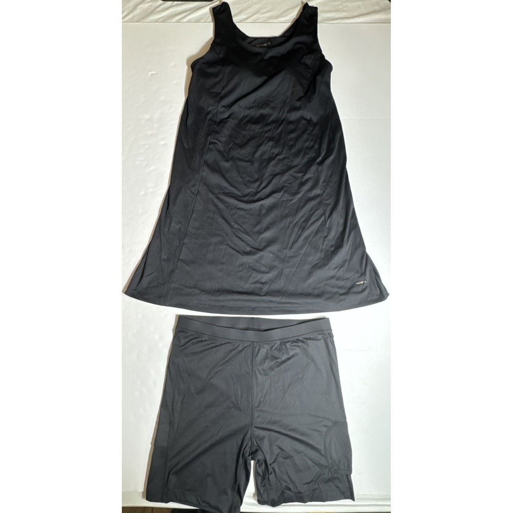 Mondetta Performance Luxury Black Exercise Dress and Shorts Set Size M